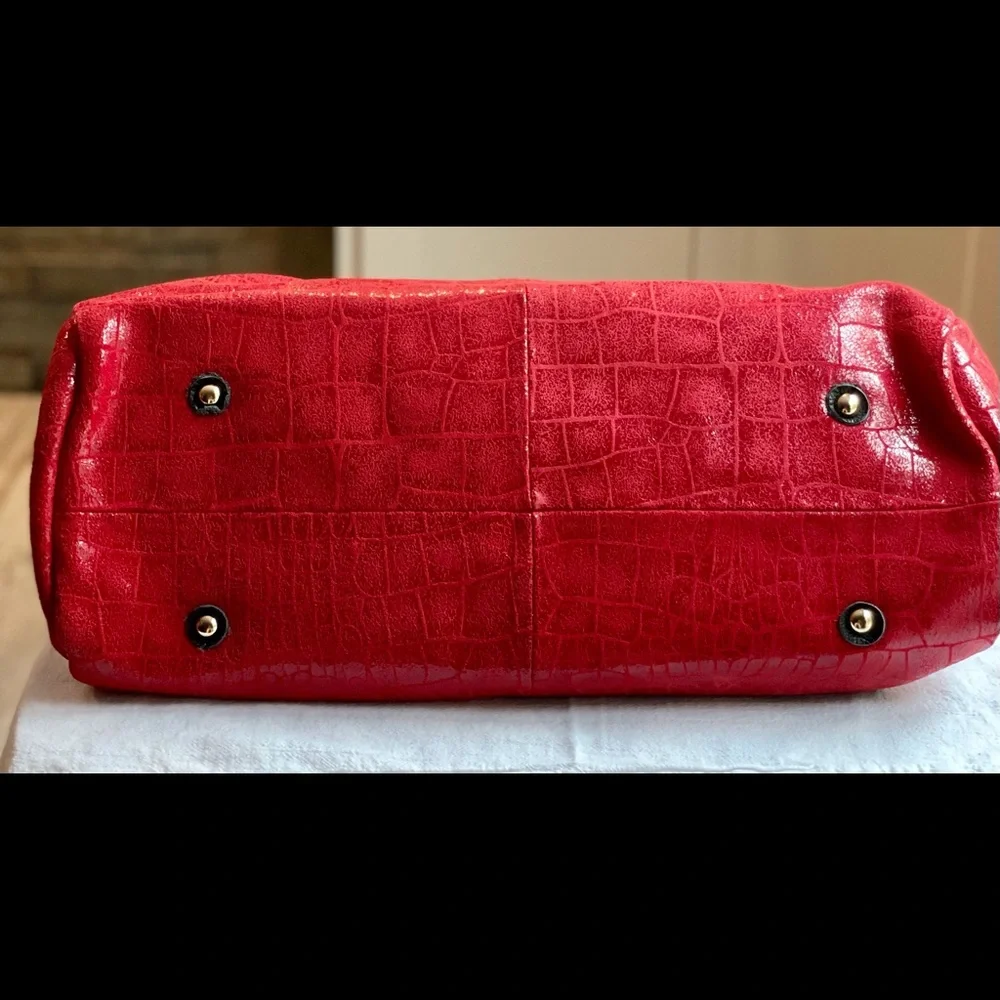 Stylish Red Hobo Bag with Black Handles - Women Bags Hobos